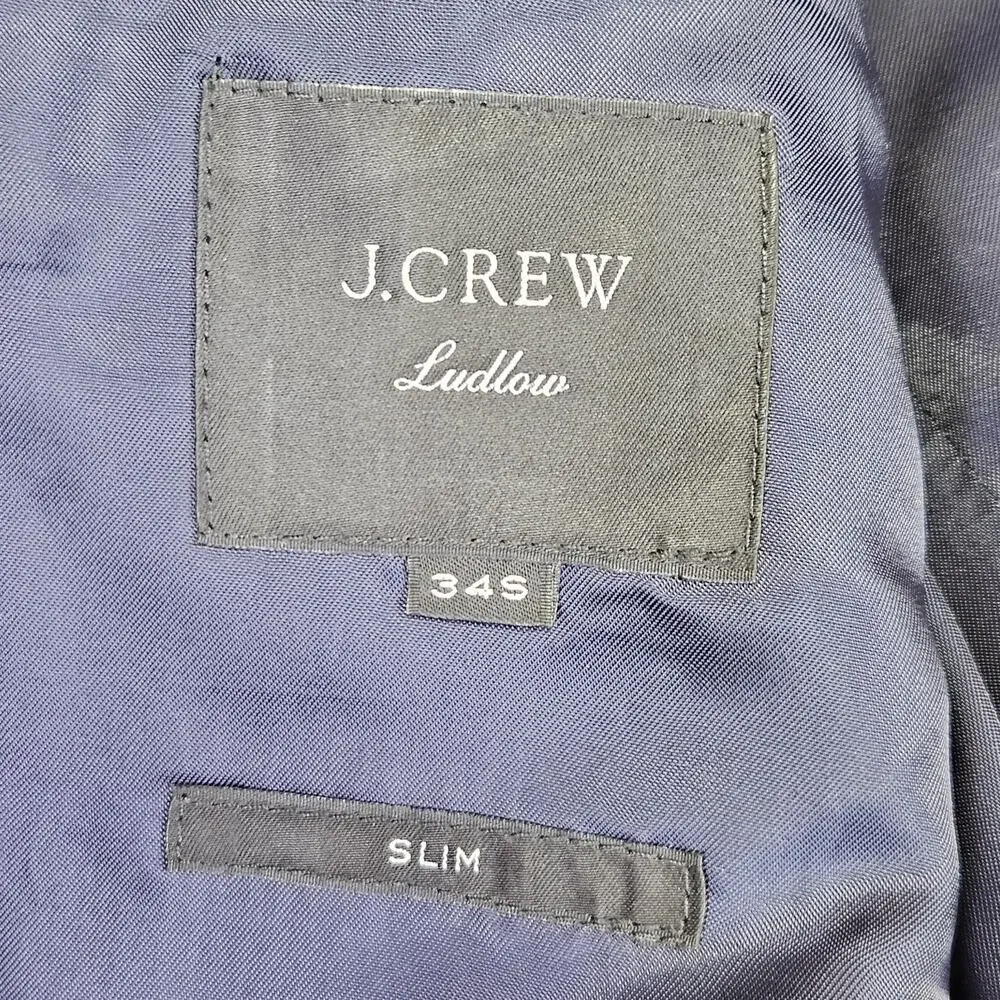 J.Crew Loro Piana Ludlow Blazer Mens 34S Slim Navy Wool Suit Jacket Quiet Luxury